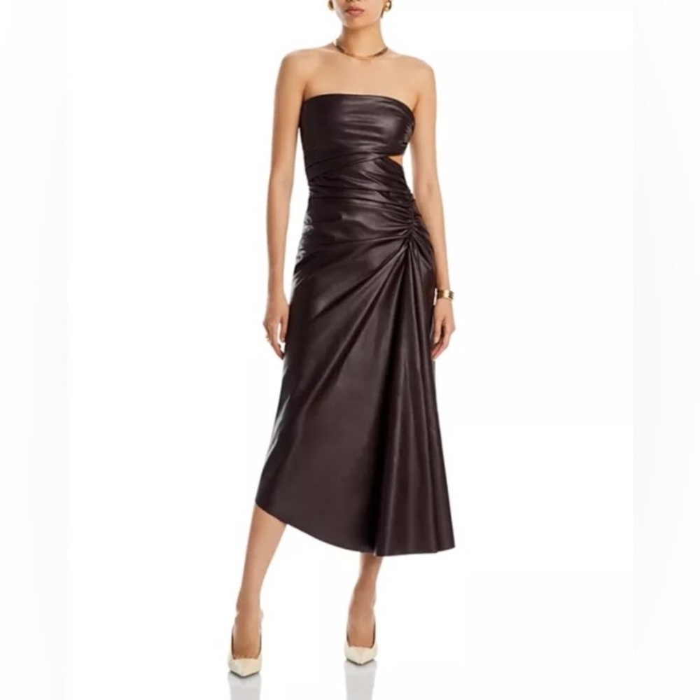 A.L.C. Elegant Faux Vegan Leather Andie Dress 0 - Picture 12 of 12